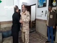 دیدار فرمانده یگان ویژه فراجا با یکی از جانبازان حادثه تروریستی راسک 