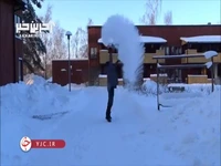 سرمای بی‌سابقه در فنلاند و یخ زدن آب جوش در هوا