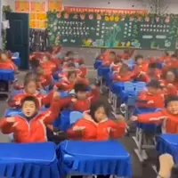 ورزش دانش‌آموزان چینی بین ساعات درسی