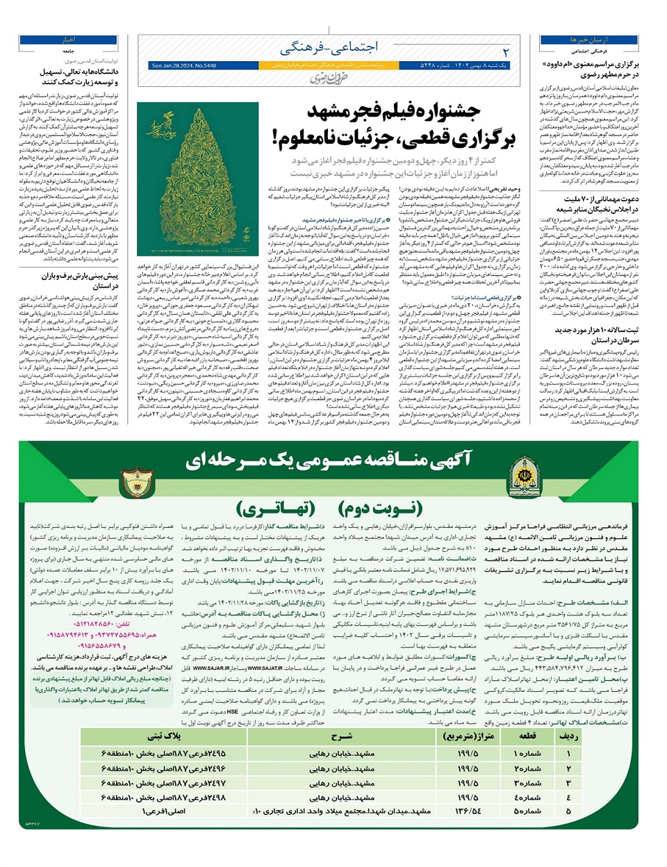 روزنامه خراسان رضوی