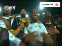 بازیکنان آفریقای جنوبی و تقلید شادی گل رونالدو پس از پیروزی مقابل مراکش
