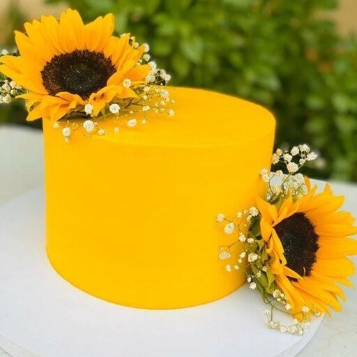 یک روش آسون برای تزئین کردن کیک به شکل آفتاب گردون