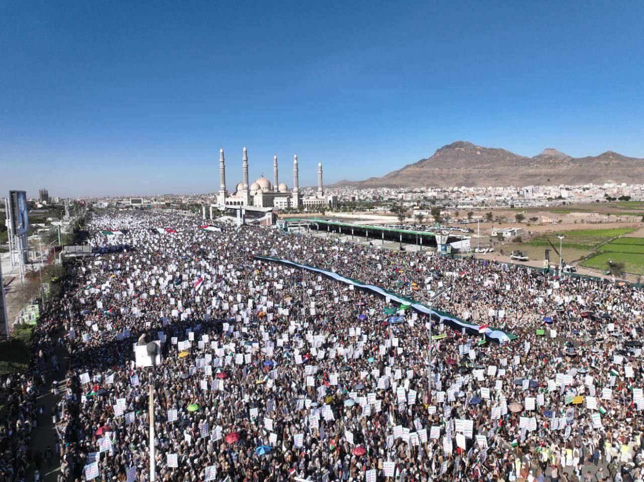 تظاهرات چند صد هزار نفره مردم یمن برای حمایت از غزه