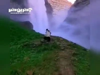 آبشار با شکوه کِرودی کُن در شهرستان بروجن 