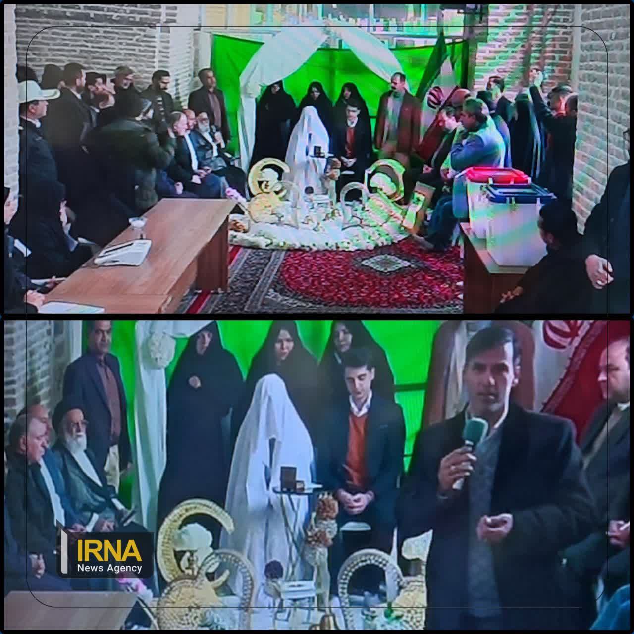 عکس/ عقد زوج جوان نیشابوری در روز انتخابات