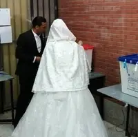 عروس‌ و داماد ساکن رفسنجان همزمان با آغاز زندگی مشترک در انتخابات شرکت کردند