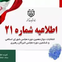 اطلاعیه ستاد انتخابات خطاب به اعضای شعب اخذ رای