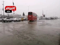کولاک برف در جاده مشهد به تربت حیدریه