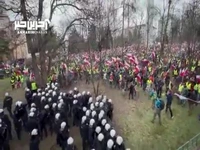 درگیری کشاورزان لهستانی با پلیس