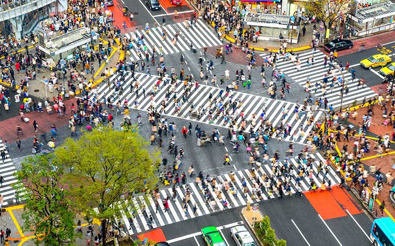 شلوغ ترین گذرگاه عابر پیاده جهان در توکیو