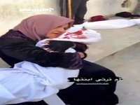 وداع سوزناک مادر فلسطینی با دخترش که در بمباران جبالیا شهید شد