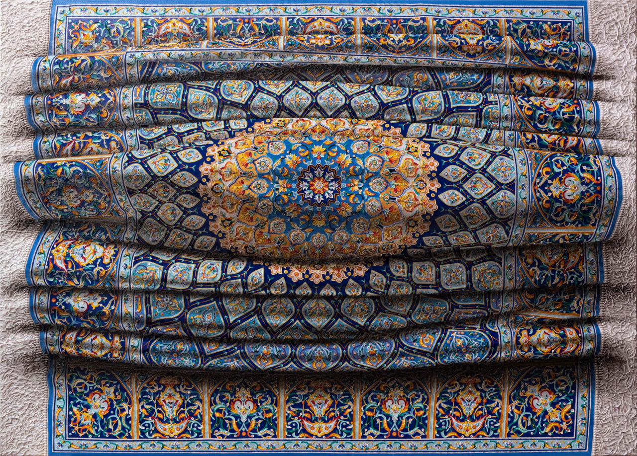 نقاشی فرش ایرانی توسط هنرمند اسپانیایی