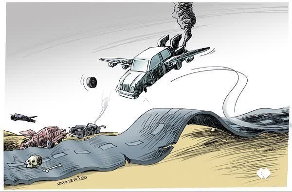 کاریکاتور/ معادل کشته‌های سقوط دو هواپیما در مسافرت‌های نوروزی!