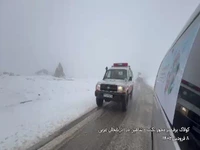 برف و کولاک در محور تکاب - شاهین‌دژ