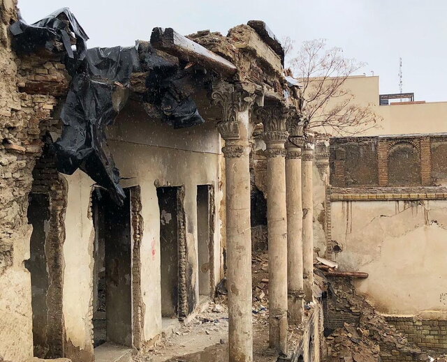گردشگری/ تصاویر غم‌انگیز از فروریختن یک عمارت تاریخی