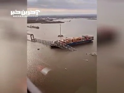 تصاویر جدید از برخورد کشتی کانتینربر با پل در آمریکا