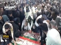 وداع با پیکر پنج شهید حادثه تروریستی سیب و سوران در مصلی زابل