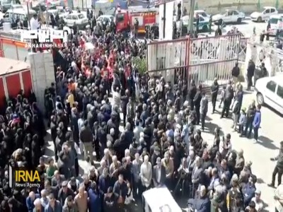 تشییع پیکر شهید آتش نشان در قزوین