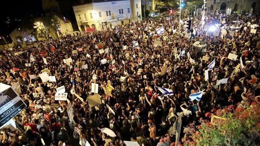 حضور گسترده معترضان اسرائیلی در حیفا