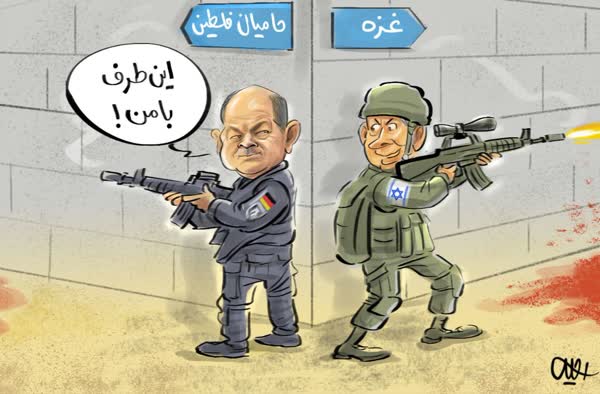 کاریکاتور/ سرکوب حامیان فلسطین در آلمان!