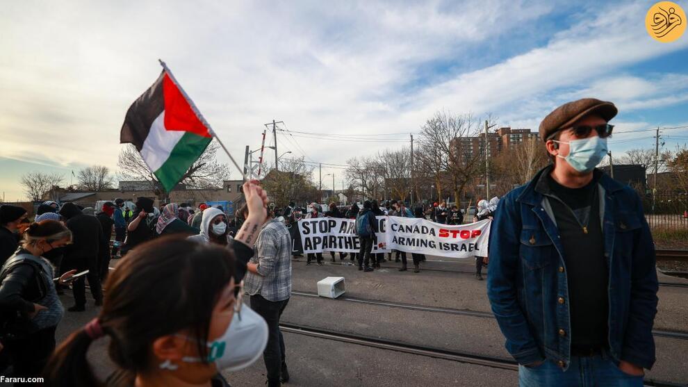 تظاهرات حامیان فلسطین در تورنتوی کانادا