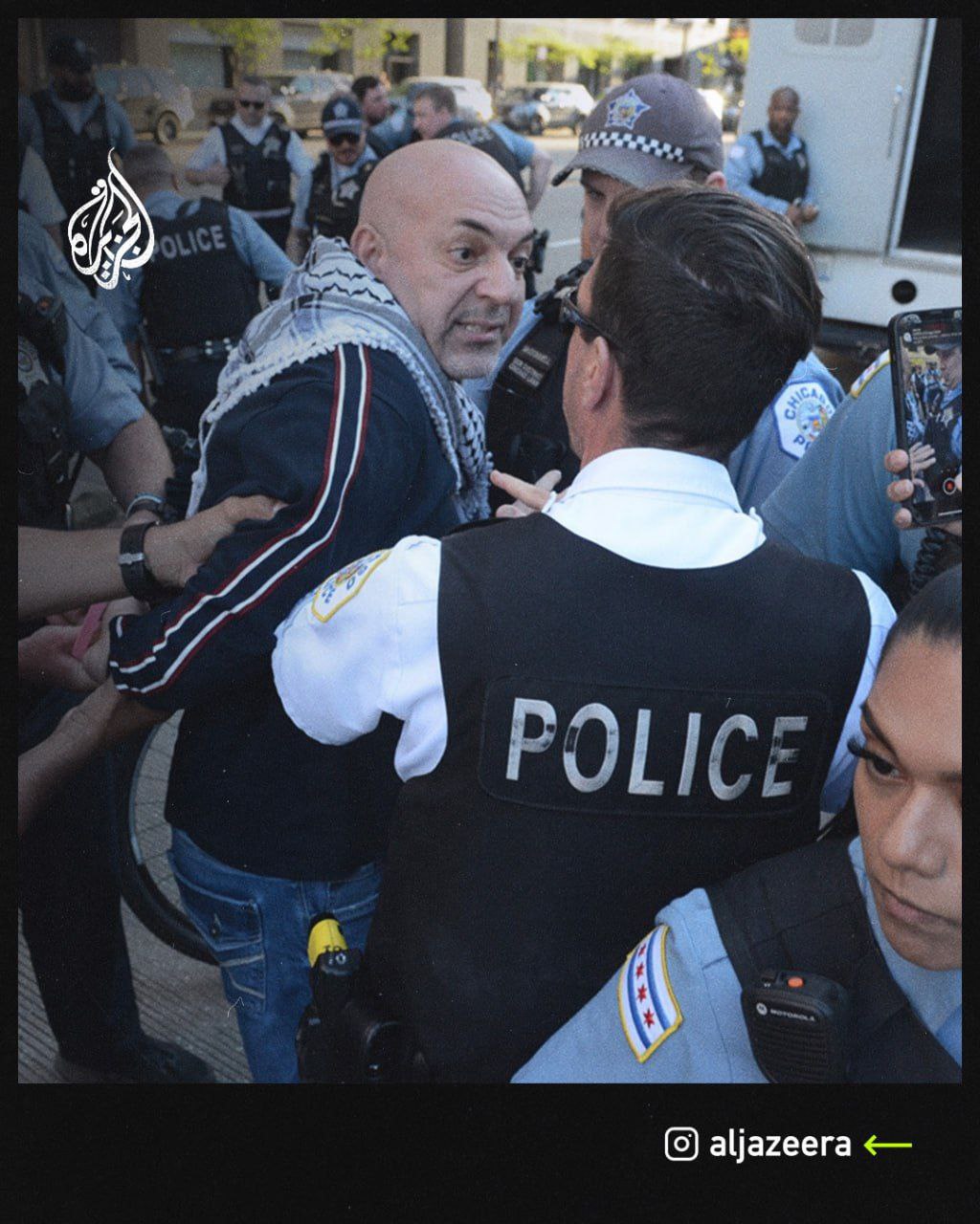 عکس/ سرکوب تظاهرات علیه رژیم صهیونیستی توسط پلیس آمریکا