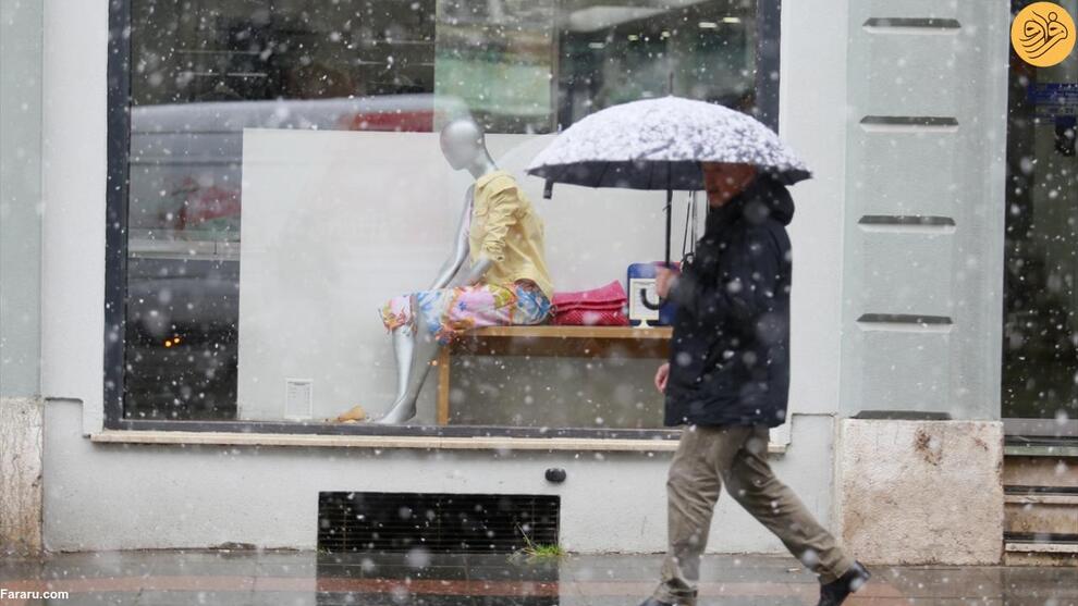 بارش برف در پایتخت بوسنی و هرزگوین