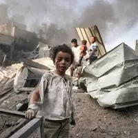 واکنش کودک چند ماهه هنگام بمباران غزه