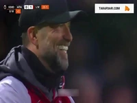 خنده های یورگن کلوپ در لحظات پایانی بازی آتالانتا و لیورپول و حذف از لیگ اروپا