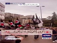 تجمع مردم لبنان در مقابل سفارت اردن 