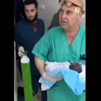 نوزادی فلسطینی که از شکم مادر شهیدش بیرون آورده شد