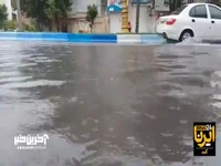 آبگرفتگی معابر شهر گنبد کاووس بر اثر بارش بهاری