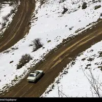 بارش برف بهاری در جاده شاهرود - توسکستان