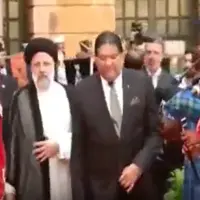مراسم استقبال رسمی از رئیس‌جمهور ایران در سریلانکا