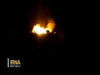 تصاویر حمله پهپادی نیروهای امنیتی به خودرو تروریست‌ها در زاهدان