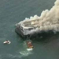 آتش سوزی عظیم در اسکله تاریخی کالیفرنیا