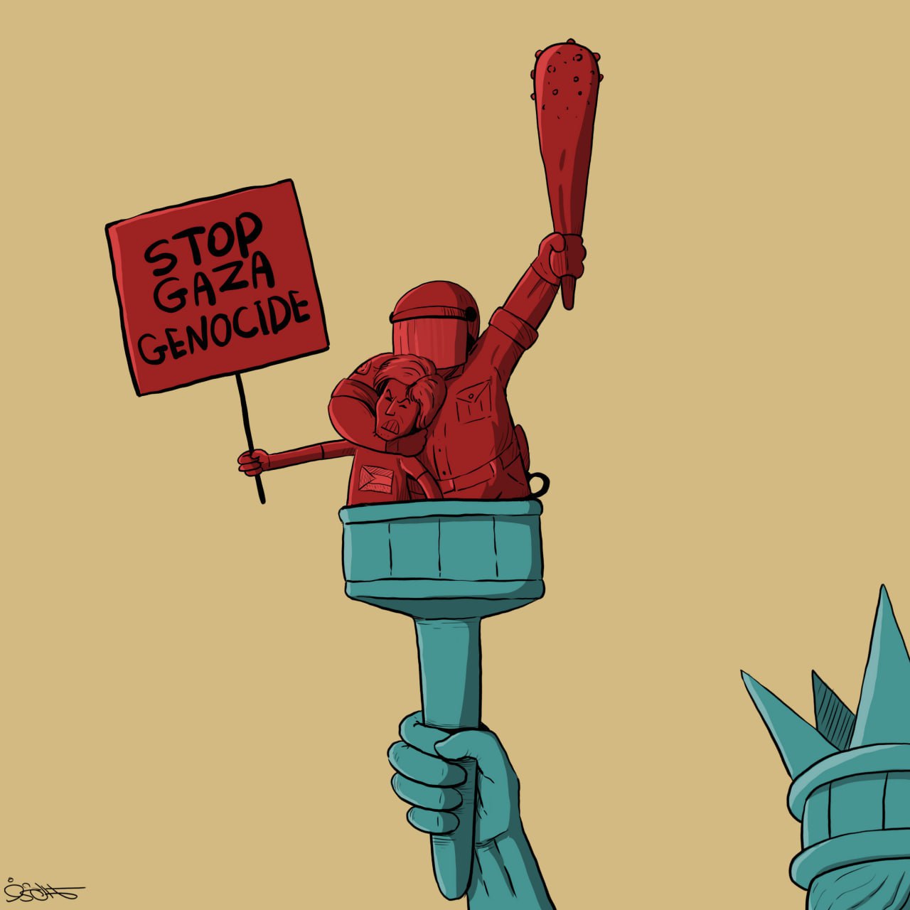 کاریکاتور/ بازداشت دانشجویان آمریکایی منتقد جنایات رژیم صهیونیستی