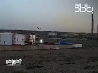 لحظه حمله پهپادی به میدان گازی کورمورِ عراق