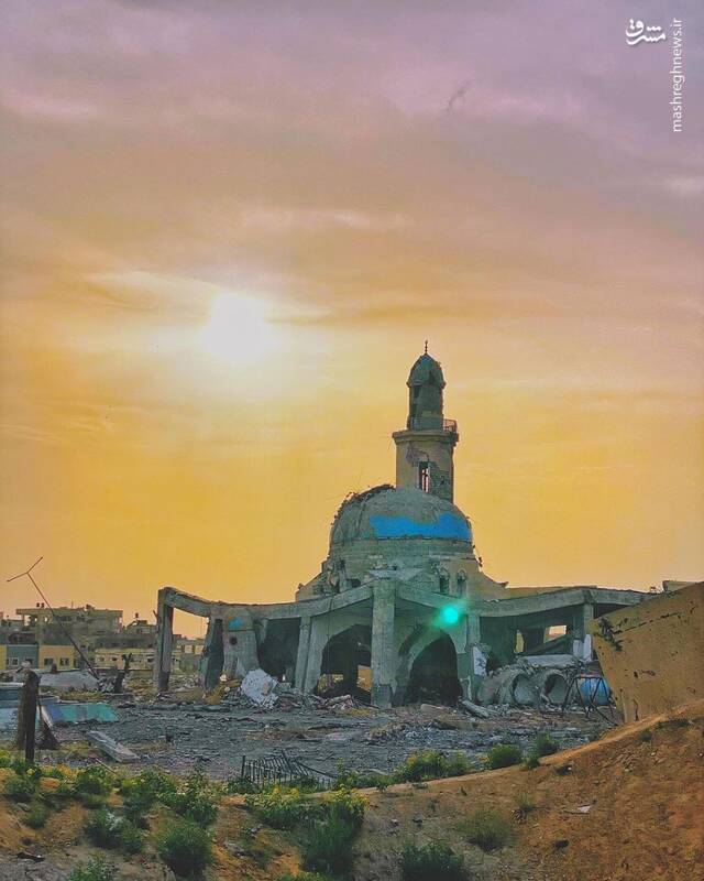 عکس/ مسجد شیخ زاید غزه بعد از بمباران