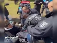برخورد وحشیانه پلیس آلمان با دانشجویان حامی فلسطین