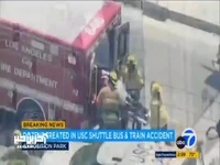 ۵۰ مصدوم در تصادف قطار مترو با اتوبوس در لس‌آنجلس