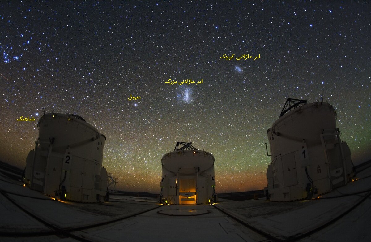 تصویر روز ناسا؛ تلسکوپ‌های کمکی زیر آسمان پرستاره جنوب