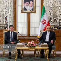 عکس/ دیدار رئیس اقلیم کردستان عراق با رئیس مجلس شورای اسلامی