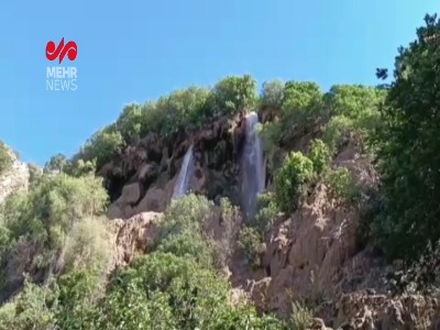 آبشار زیبای چپی راستی روستای تختان