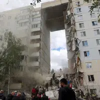 عکس/ وضعیت ساختمان مسکونی در «بلگورود روسیه» بر اثر حمله اوکراین