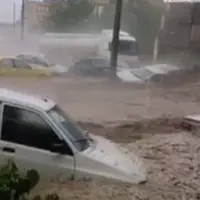 وقوع سیلاب و آبگرفتگی شدید در برخی مناطق مشهد؛ خودروها را آب برد!