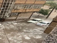 حجم سیلاب در بلوار سپاه مشهد