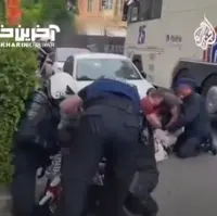 برخورد خشن پلیس بلژیک با معترضان حامیان فلسطین