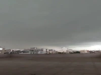 تصویری هولناک از ابرهای سیاه باران‌زا در آسمان مشهد!