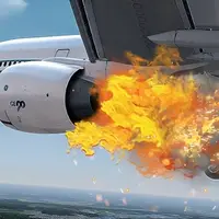 لحظه وحشتناک آتش گرفتن موتور هواپیمای بوئینگ اندونزی